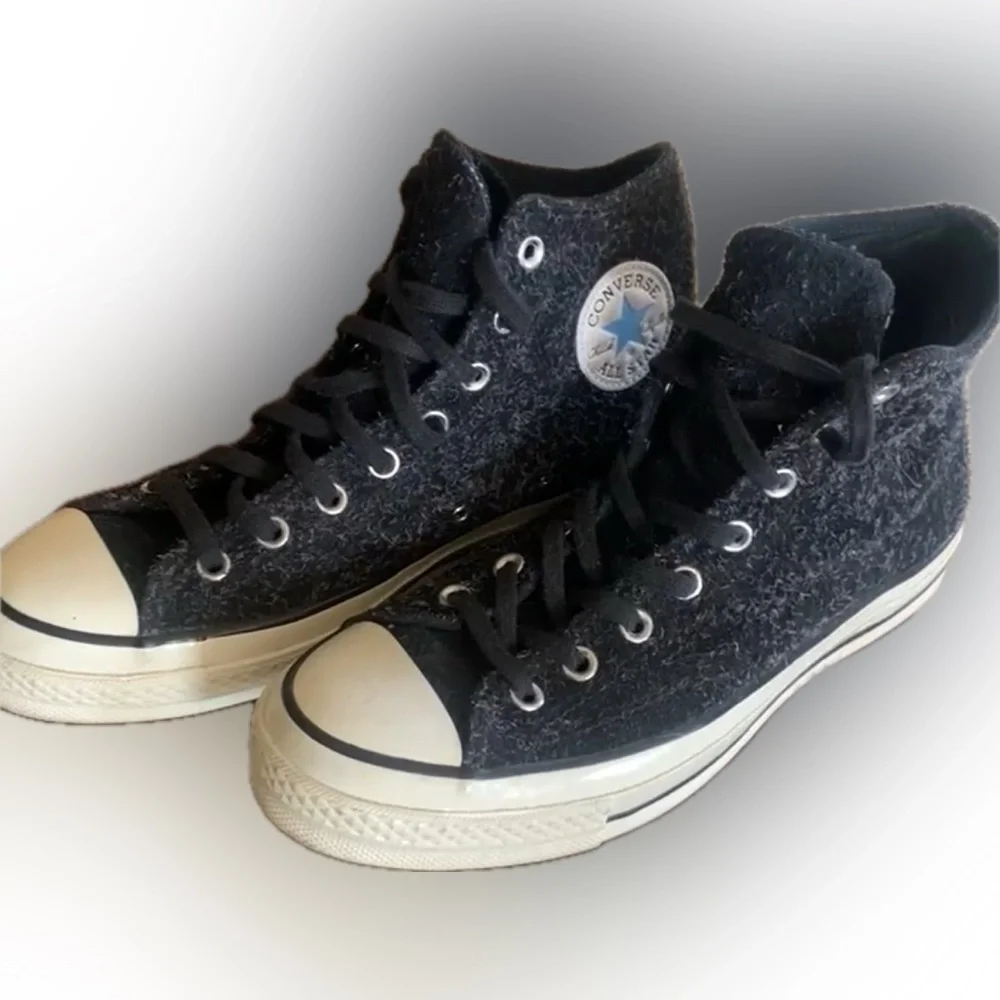 CONVERSE Chuck Taylor All Star High Tops Black Suede, White fleck. 8 - Picture 3 of 16